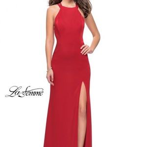 La Femme Red Formal Gown